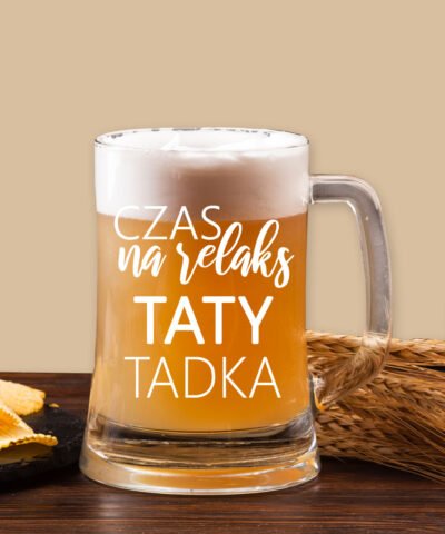 Personalizowany kufel do piwa dla Taty CZAS NA RELAKS
