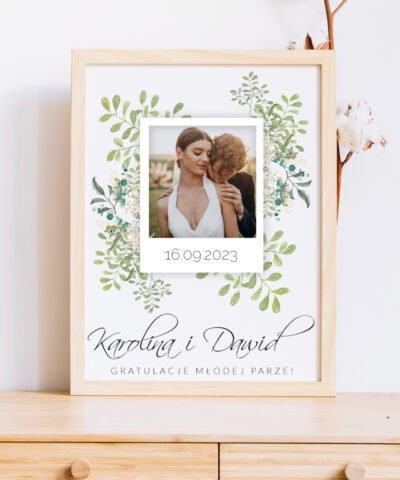 Plakat ze zdjęciem na prezent dla pary – EUKALIPTUS