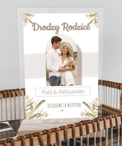 Eleganckie podziękowanie dla rodziców na ślub – Statuetka LISTKI