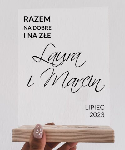 Elegancki prezent na wesele – Statuetka z personalizacją NA DOBRE