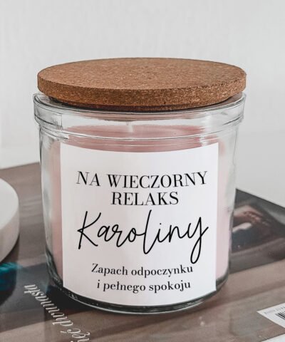 Świeca zapachowa na prezent z personalizacją RELAKS
