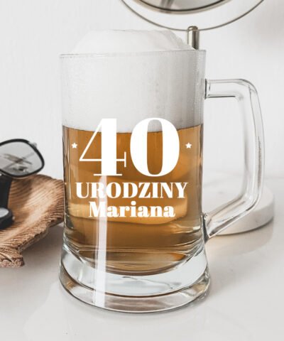 Kufel na piwo na 40 urodziny z imieniem