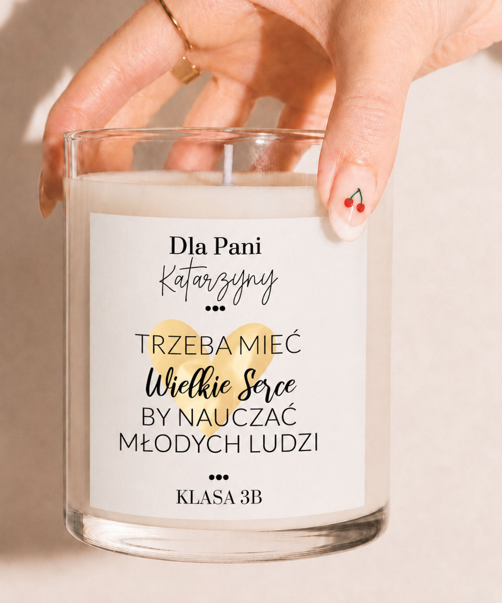 Świeca zapachowa na prezent dla nauczyciela – SERCE