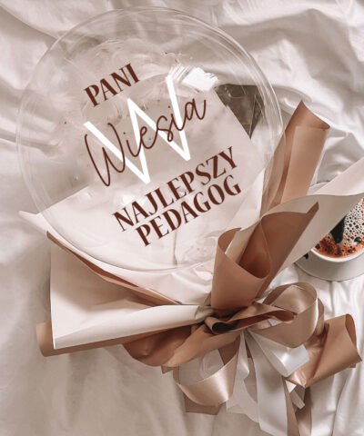 Bukiet na prezent dla nauczycielki – balon z personalizacją PEDAGOG