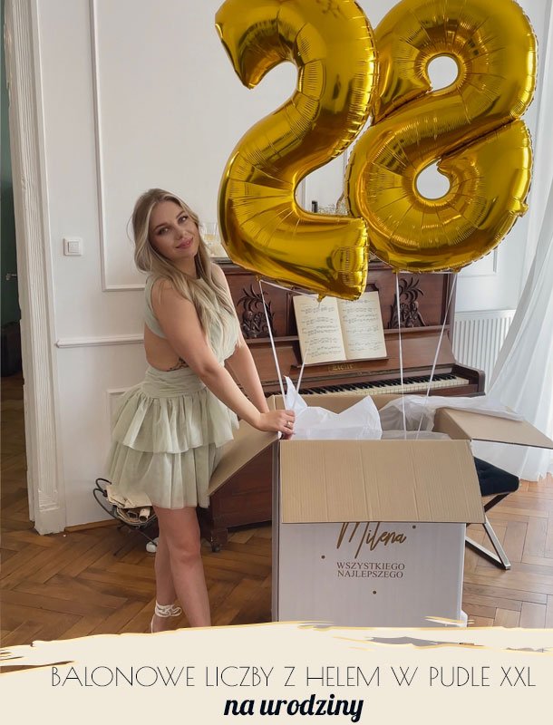 balony cyfry z helem na urodziny