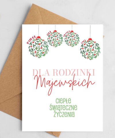 Kartka z życzeniami na Święta – Rodzinne życzenia