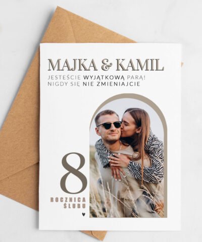 Stylowa kartka na rocznicę ślubu z personalizacją WYJĄTKOWI
