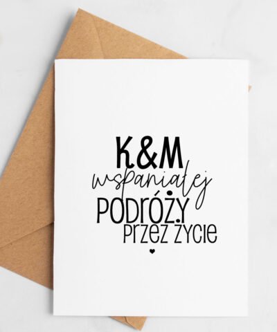 Personalizowana kartka na ślub PODRÓŻ