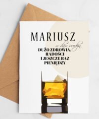 Kartka na urodziny dla faceta WHISY z imieniem