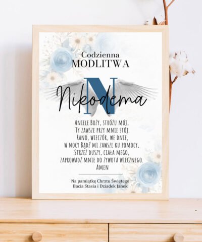 Modlitwa dla dziecka – plakat na prezent z okazji Chrztu Świętego