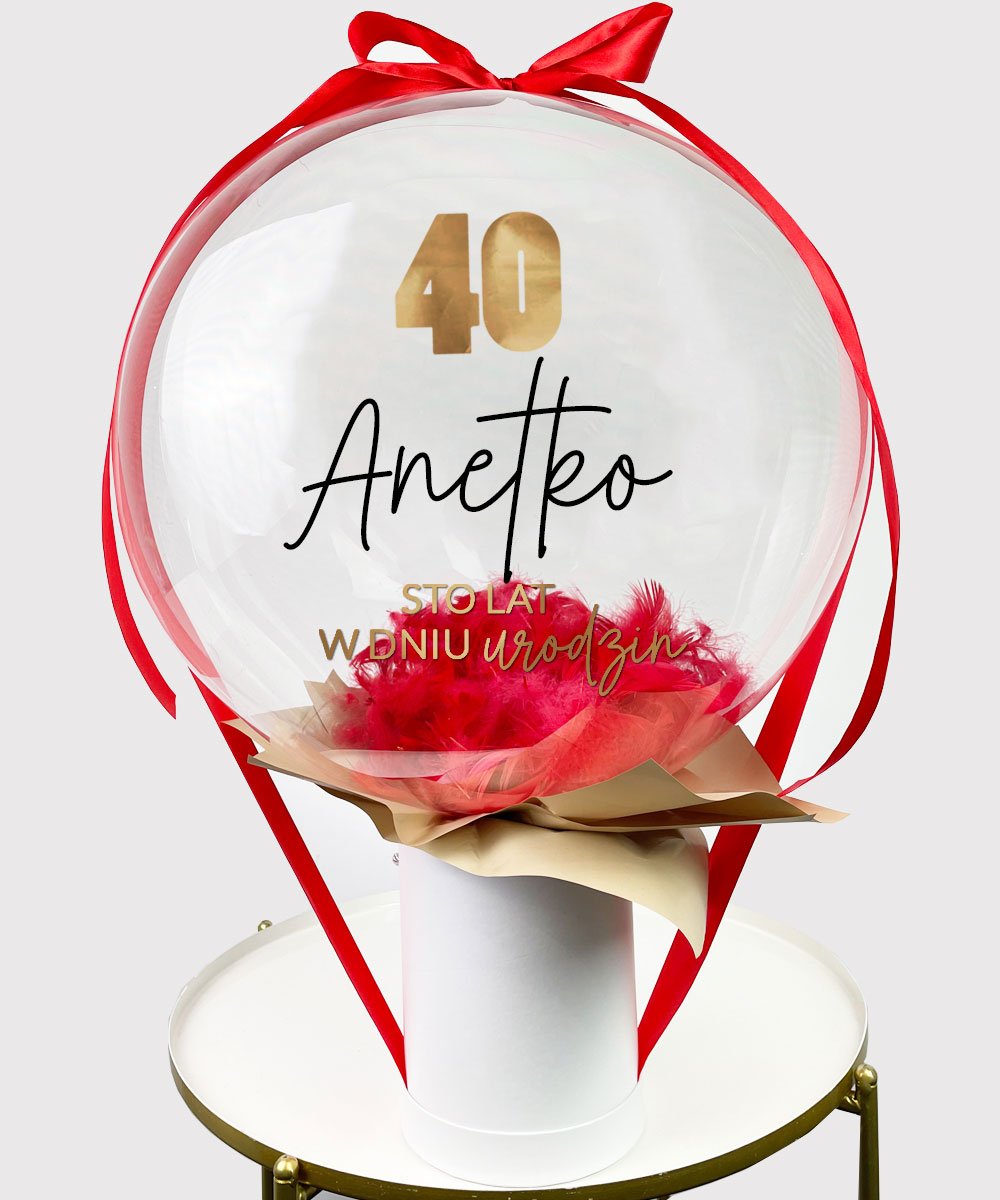 Elegancki PREZENT z okazji 40 urodzin dla kobiety Balon + BOX – STO LAT