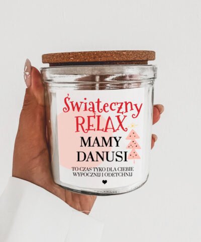 Świąteczny prezent z personalizacją ŚWIECA zapachowa RELAX
