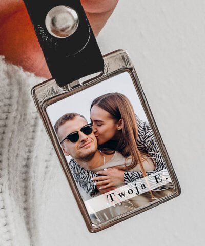 Klasyczny brelok do kluczy ze zdjęciem dla mężczyzny TWOJA