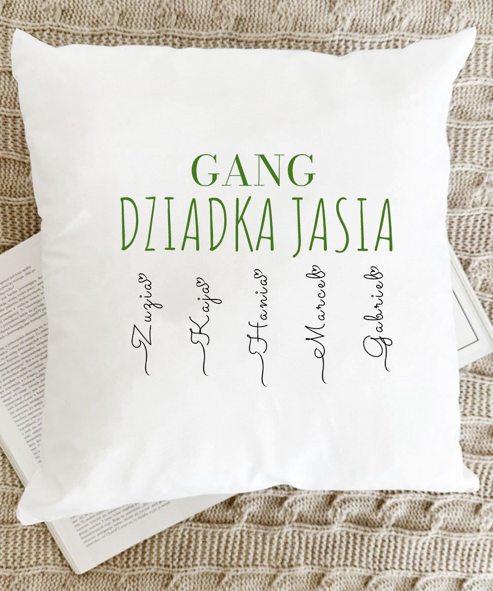 Poduszka dla Dziadka z imionami wnucząt – GANG