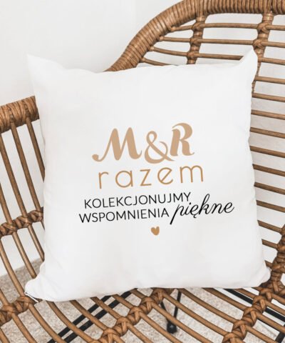 Stylowy prezent dla ukochanej osoby Poduszka z personalizacją boho RAZEM