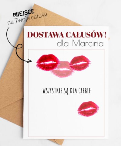 Dostawa całusów dla faceta Kartka na walentynki