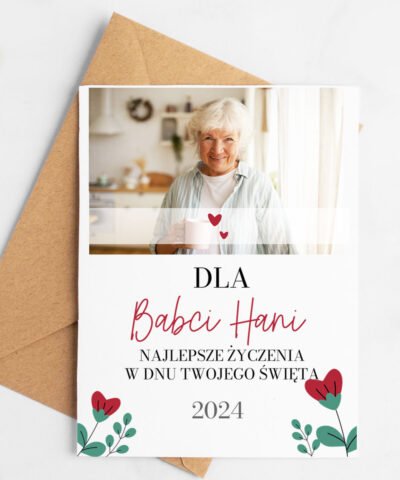 Kartka dla Babci ze zdjęciem – dodatek do prezentu MAKI