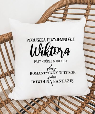 Personalizowana poduszka dla ukochanego z imieniem PRZYJEMNOŚCI