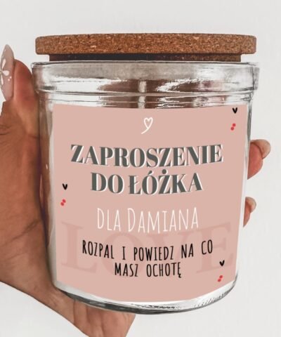 Świeca zapachowa z personalizacją prezent dla PARY – ZAPROSZENIE