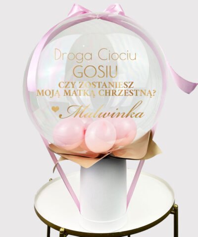Elegancki prezent w ramach prośby o bycie matką chrzestną BalonBox