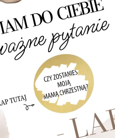 Kartka ze zdrapką dla przyszłej Matki Chrzestnej MIŚ