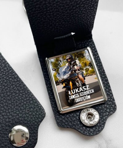 Brelok do kluczy dla motocyklisty ze zdjęciem