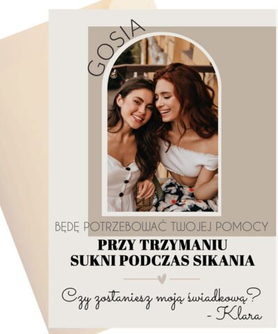 Kartka z prośbą o świadkowanie ze zdjęciem BRĄZ