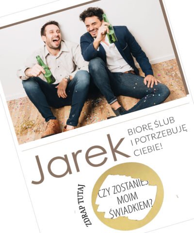 Prośba o bycie świadkiem ze zdjęciem + zdrapka