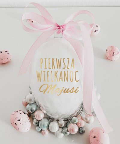 Zawieszka wielkanocna Jajko z personalizacją PIERWSZA WIELKANOC