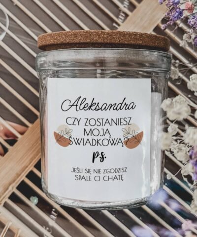 Boho prośba o świadkowanie na prezent ŚWIECA ZAPACHOWA