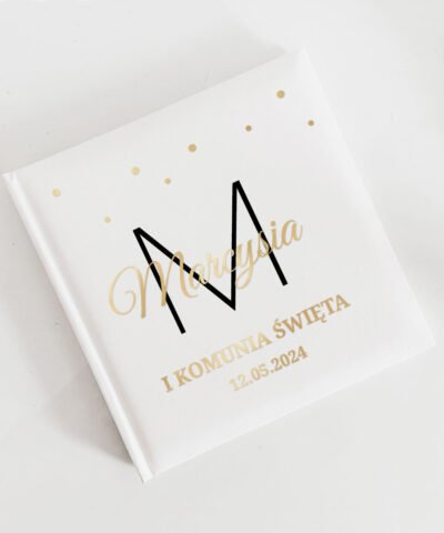 Personalizowany album na komunię z imieniem dziecka LITERA