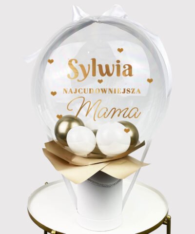 Duży zestaw prezentowy DLA MAMY z imieniem Balon w pudełku