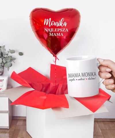Zestaw prezentowy dla mamy w pudełku – Balon z helem + kubek