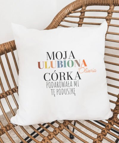 Personalizowana poduszka z zabawnym tekstem ULUBIONY SYN/CÓRKA