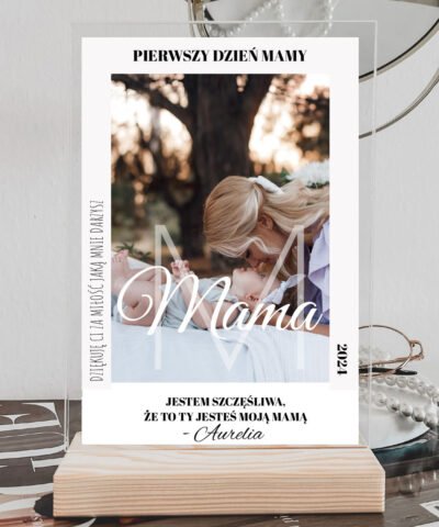 Prezent na pierwszy Dzień Mamy STATUETKA NA DREWNIE MOJA MAMA