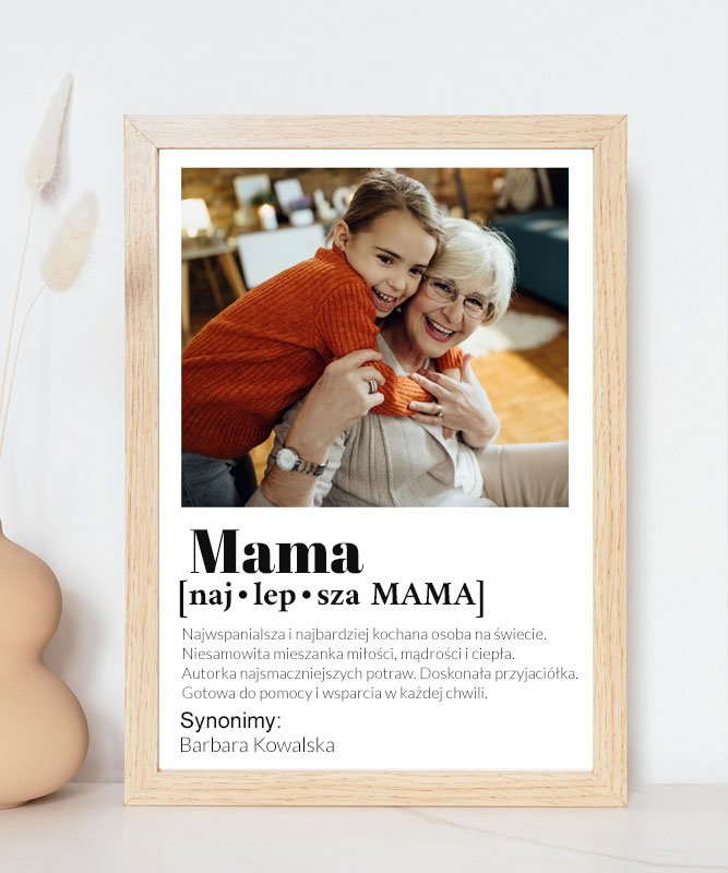 Plakat w ramie Mama z wspólnym zdjęciem na prezent