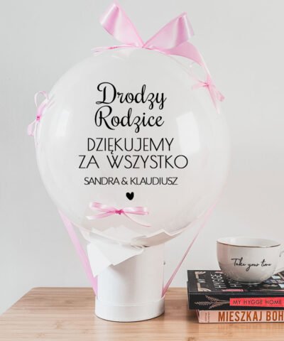 Eleganckie podziękowania dla rodziców BalonBox z kokardami