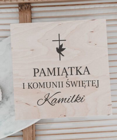 Pudełko na pieniądze na Komunię z personalizacją ZIELEŃ