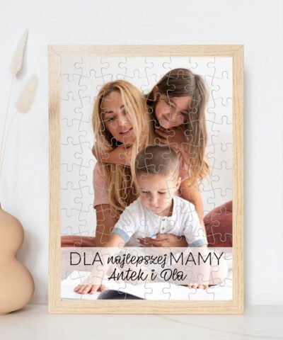 Prezent na ścianę dla Mamy Puzzle w ramie ze zdjęciem