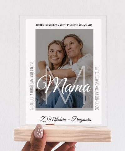 Elegancki prezent na Dzień Mamy Statuetka ze zdjęciem MOJA MAMA