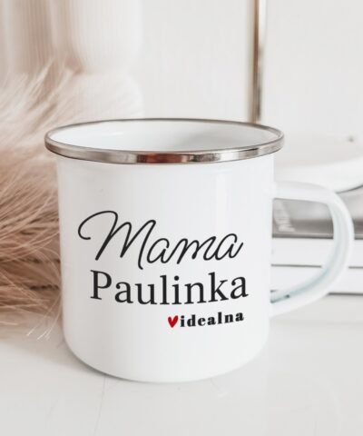 Kubek emaliowany na Dzień Mamy z imieniem – IDELANA