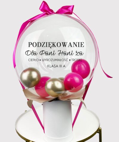 Prezent podziękowanie dla nauczyciela Balon w pudełku Amarant