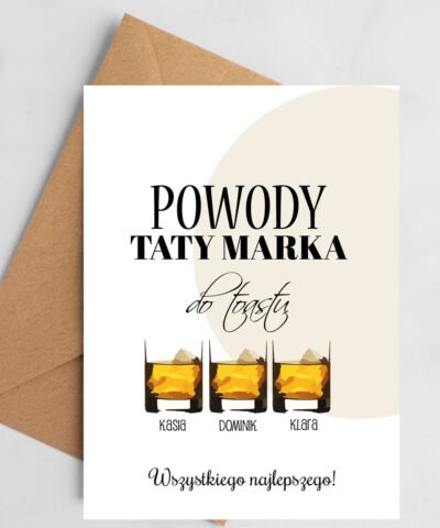 Zabawna kartka z życzeniami dla Taty od dzieci TOAST