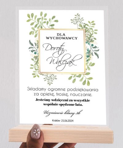 Luksusowa statuetka dla wychowawcy z personalizacją EUKALIPTUSY