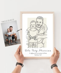 Prezent dla Taty portret SZKIC z Twojego zdjęcia