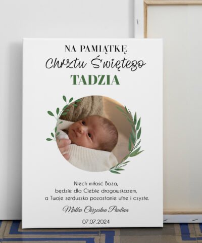 Fotoobraz na chrzest ze zdjęciem dziecka LAUR