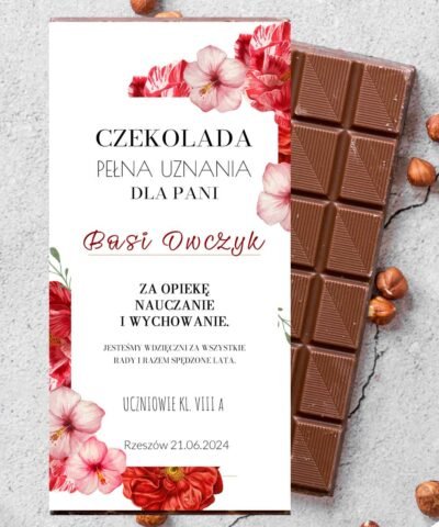 Czekolada na prezent dla nauczyciela Pełna Uznania