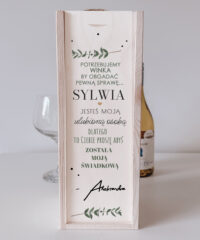 Prośba o świadkowanie - skrzynka na wino z personalizacją EUKALIPTUS