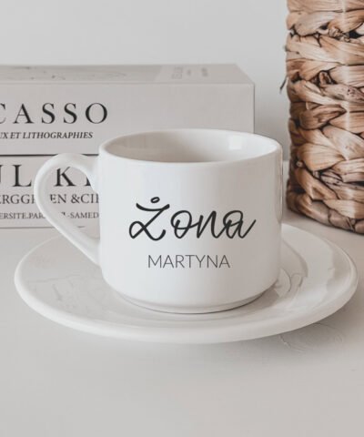 Personalizowany zestaw dwóch filiżanek dla pary – Mąż i Żona