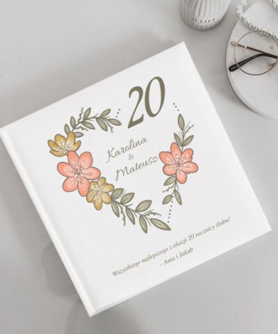 Personalizowany Album z nadrukiem na 20 rocznicę Ślubu – KWIATY